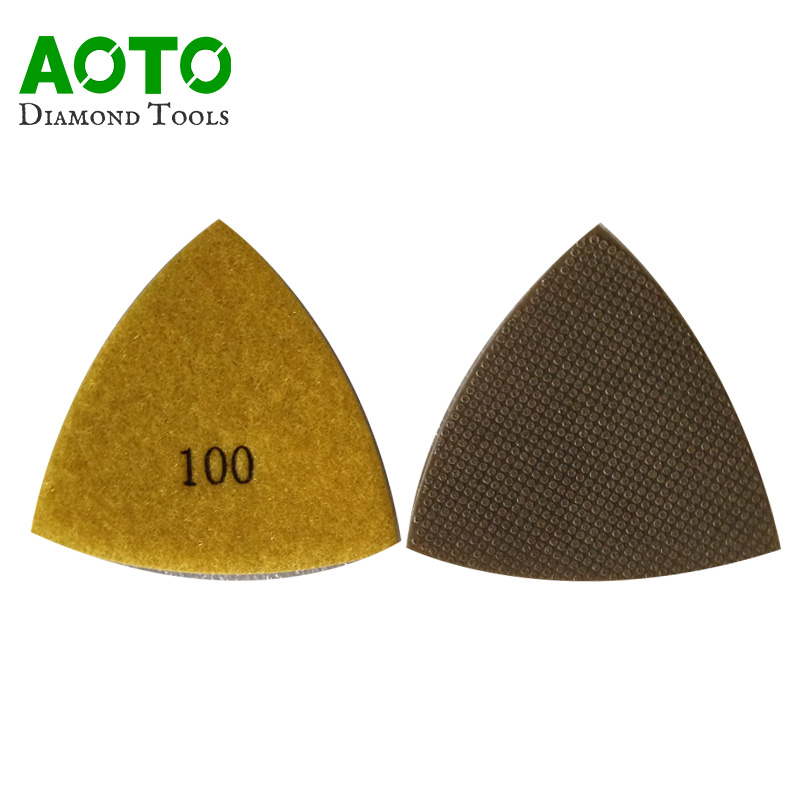 dry use resin bond triangle stone polishing pads for stone