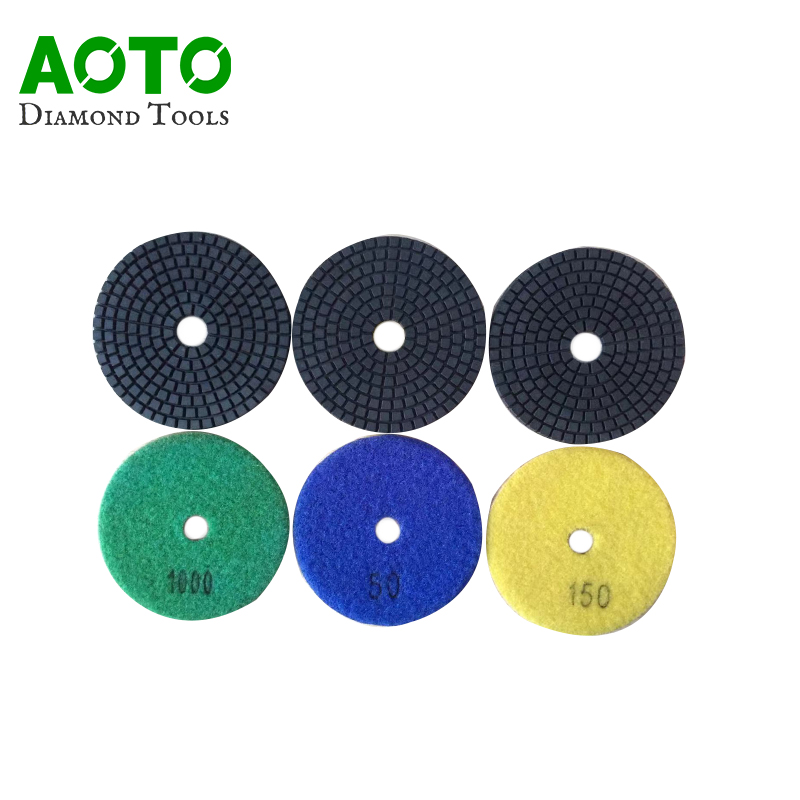 Concrete stone polishing pads